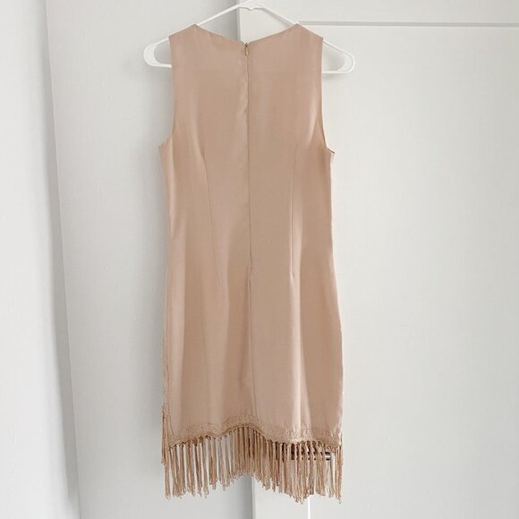 Urban Outfitters Pink Embroidered Fringe Sleeveless Tassel Mini Dress Small - Picture 7 of 9